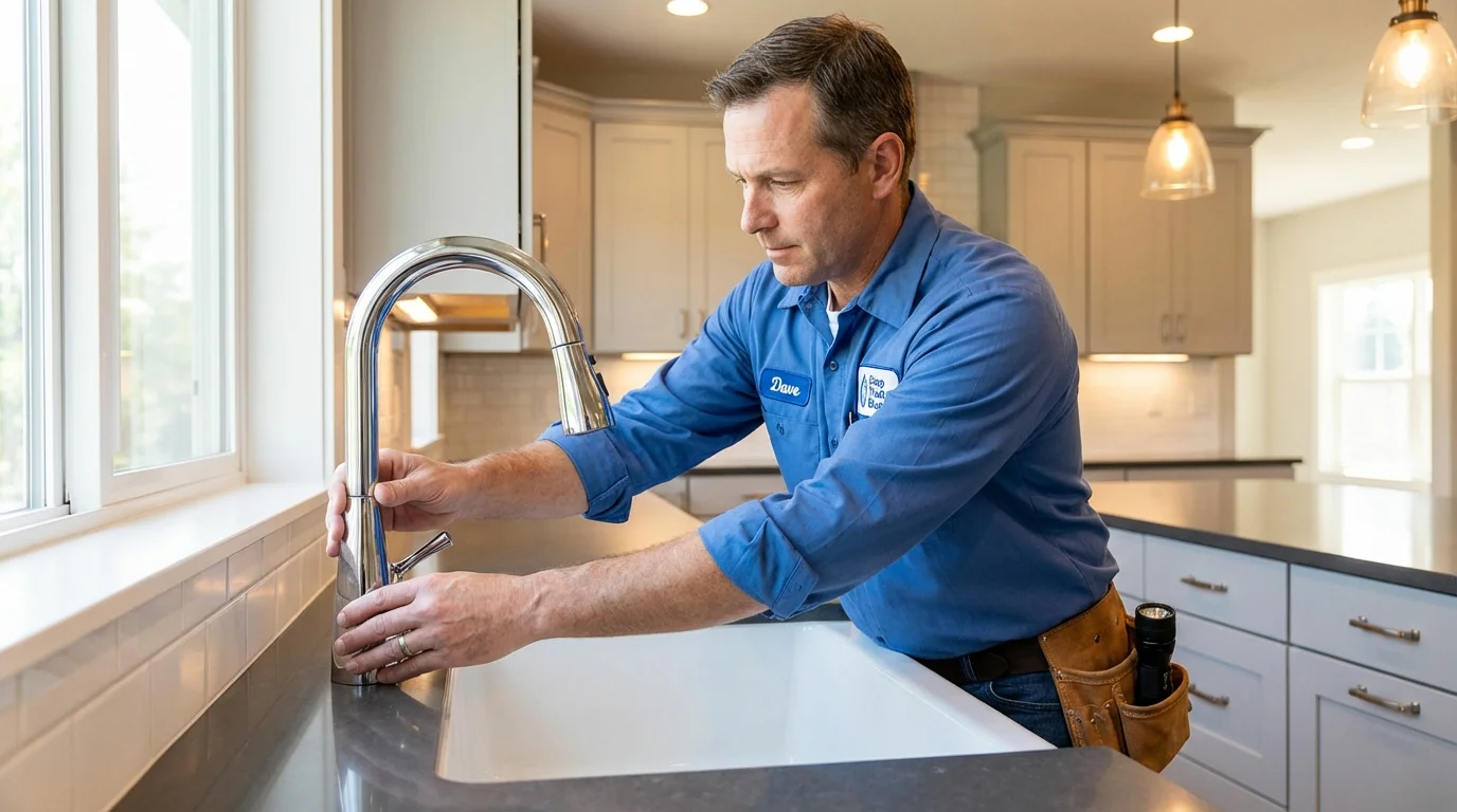 Kitchen faucet installation by Johns Plumbing LLC in Kings Mills